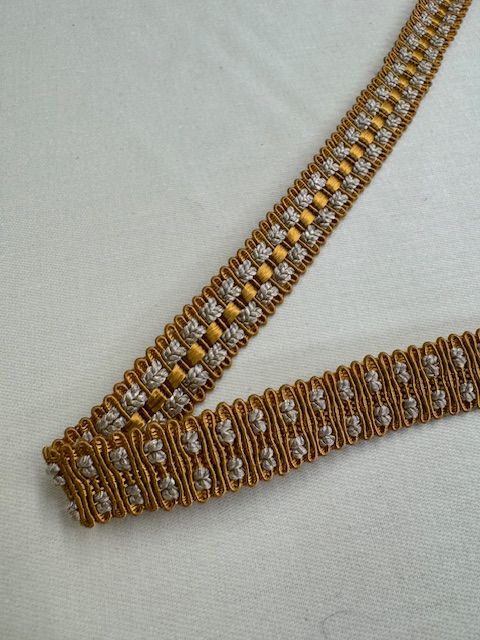 Upholstery Braid/Gimp Trim - Bronze & White Mix