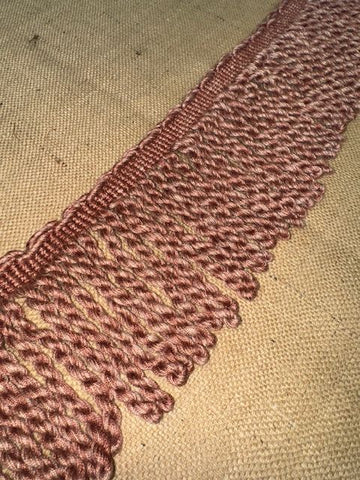 Upholstery Spectrum Heavy Bullion Fringe - Braided top Rope - Rosewood Pink - Soft Options upholstery trim