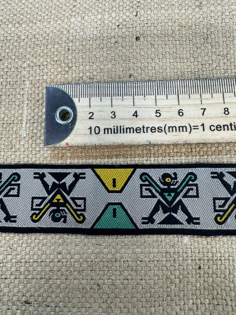 Upholstery Tape/Ribbon Trim - Multicoloured Tribal Design