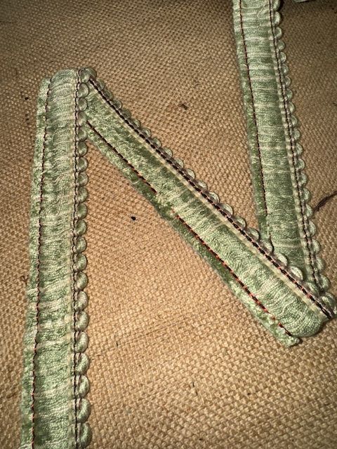 Upholstery Brush Fringe/ Ruche Trim - Green Cream