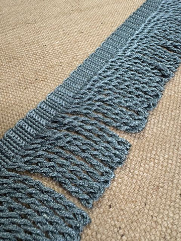 Upholstery Spectrum Roman Fringe - Braided top Rope  - Steel Blue - Soft Options upholstery trim