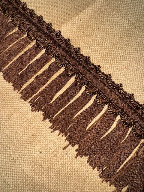 Upholstery Swing Fringe with Decorative Braided Top - Chocolate - Soft Options upholstery trim