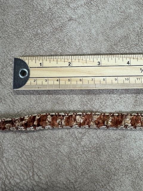 Upholstery Luxury Tufted Boucle Braid Trim - Copper Rust