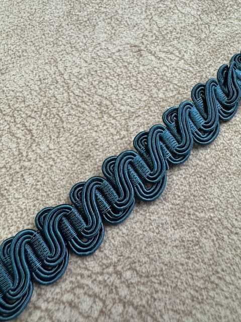 Upholstery Scroll Gimp/Braid Trim - Petrol Blue
