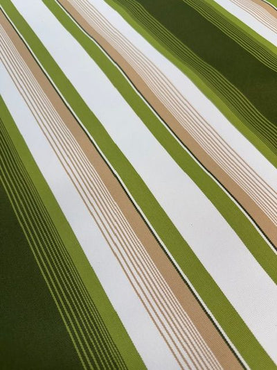Chatham Glyn William Morris Woolacombe Olive Stripe Outdoor Fabric - Soft Options upholstery trim