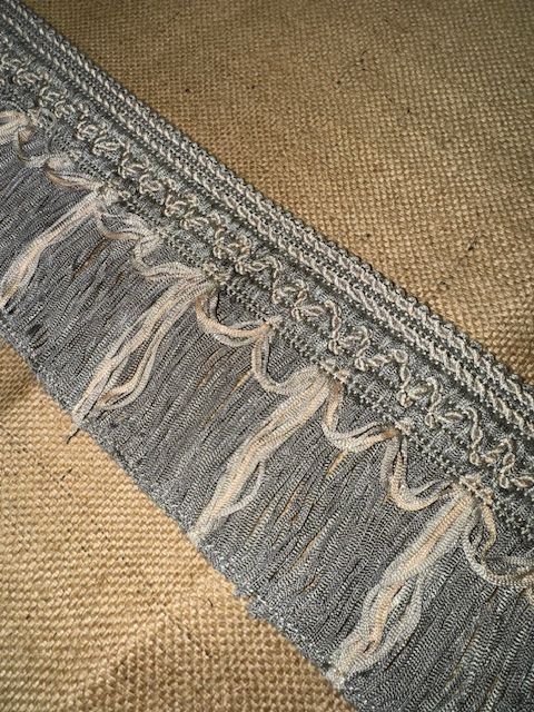 Upholstery Swing Fringe with Decorative Braided Top - Duck Egg Grey - Soft Options upholstery trim