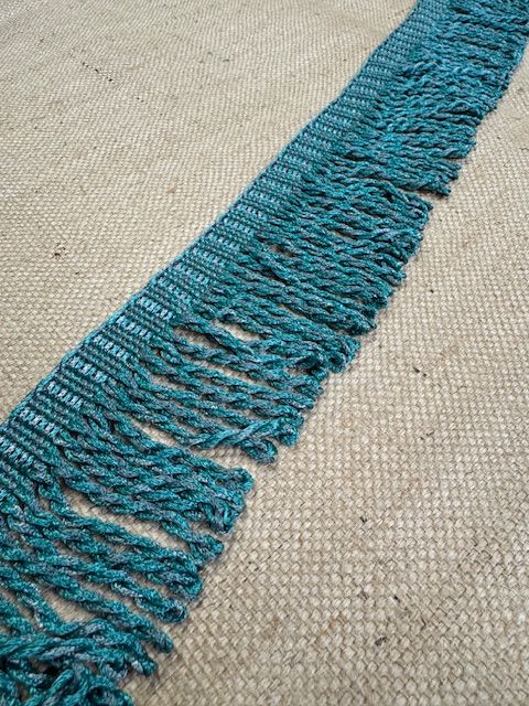 Upholstery Spectrum Roman Fringe - Braided top Rope  - Teal Steel - Soft Options upholstery trim