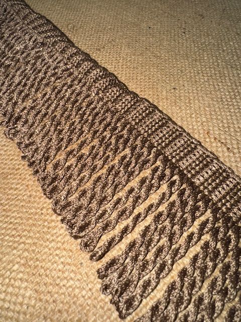 Upholstery Spectrum Roman Fringe - Braided top Rope - Latte - Soft Options upholstery trim