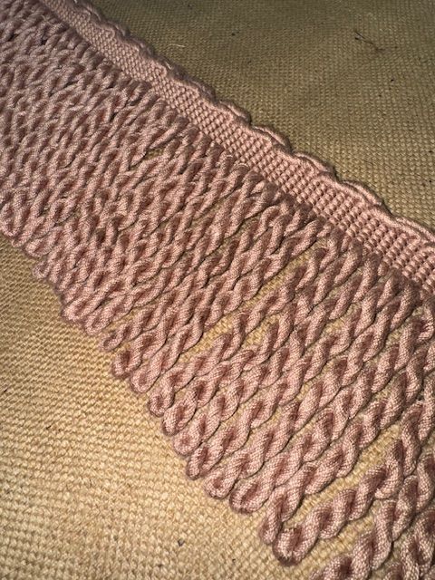 Upholstery Spectrum Heavy Bullion Fringe - Braided top Rope - Blush Pink - Soft Options upholstery trim