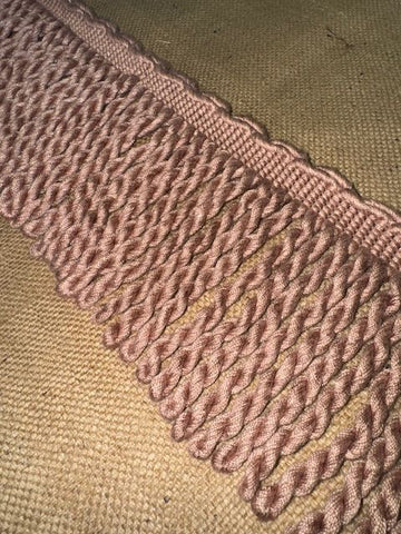 Upholstery Spectrum Heavy Bullion Fringe - Braided top Rope - Blush Pink - Soft Options upholstery trim