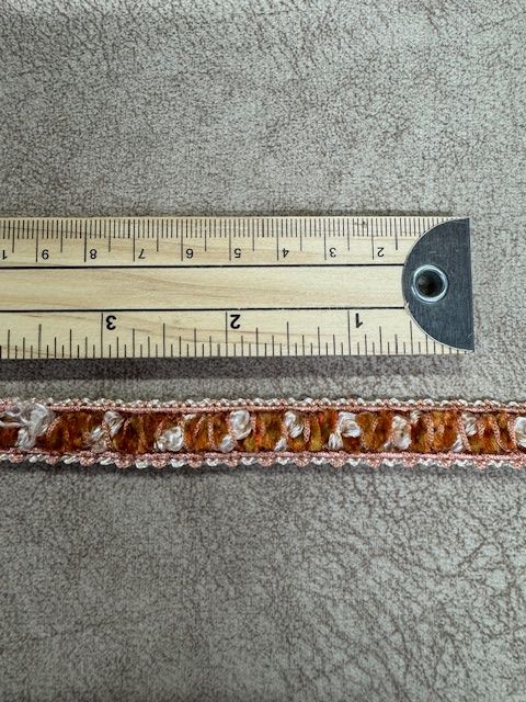 Upholstery Luxury Tufted Boucle Braid Trim - Sunset Orange