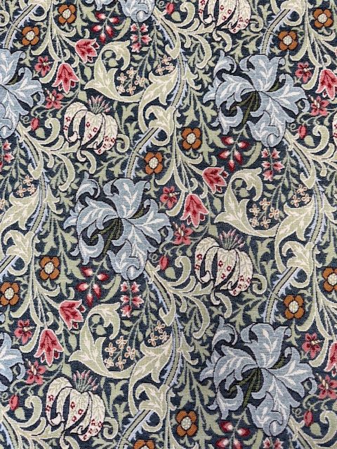 Chatham Glyn William Morris Golden Lily Denim Chenille Upholstery Fabric - Soft Options upholstery trim