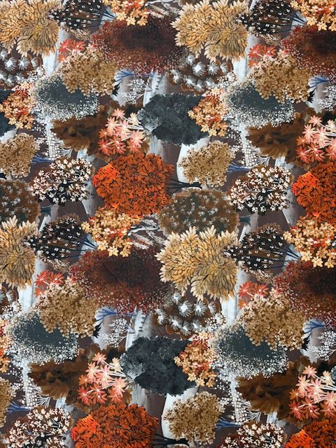 Forest Hill Autumn Printed Velvet Upholstery Fabric - Soft Options upholstery trim