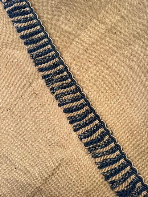 Upholstery Spectrum Bullion Fringe - Blue Cream - Soft Options upholstery trim