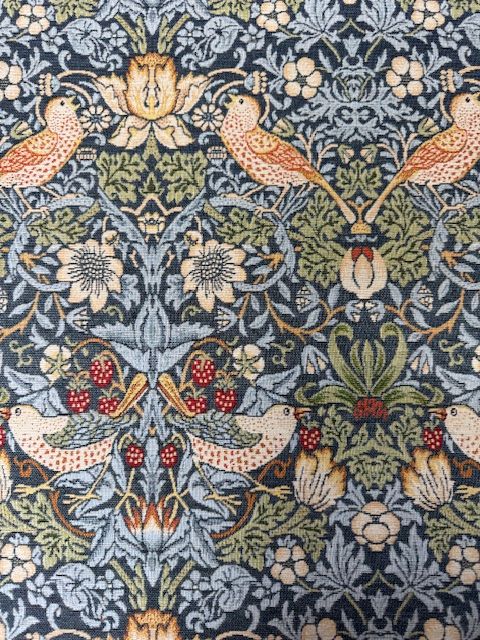 Chatham Glyn William Morris Strawberry Thief Denim Chenille Upholstery Fabric - Soft Options upholstery trim