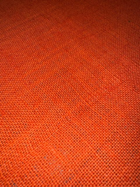 Orange Hessian Decorative Fabric - Fire Retardant
