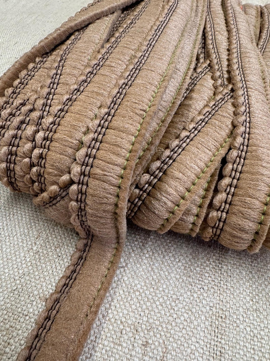 Upholstery Brush Fringe/ Ruche Trim - Mocha Brown - Soft Options upholstery trim
