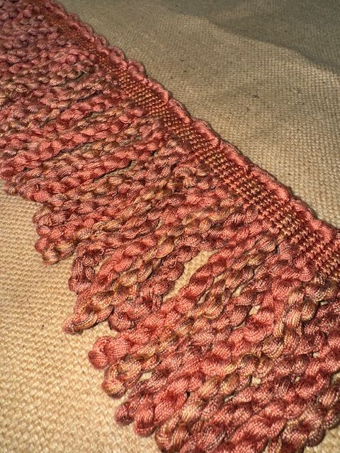 Upholstery Spectrum Heavy Bullion Fringe - Braided top Rope - Coral Pink