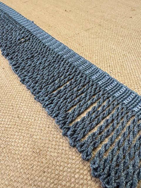 Upholstery Spectrum Roman Fringe - Braided top Rope - Wedgewood - Soft Options upholstery trim