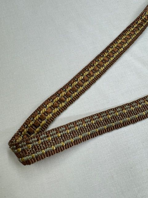 Upholstery Braid/Gimp Trim - Brown & Lime Mix