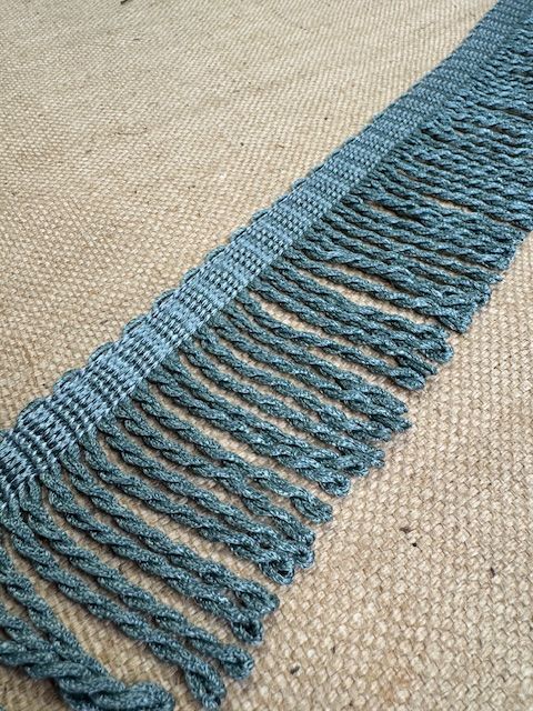 Upholstery Spectrum Roman Fringe - Braided top Rope  - Aqua - Soft Options upholstery trim