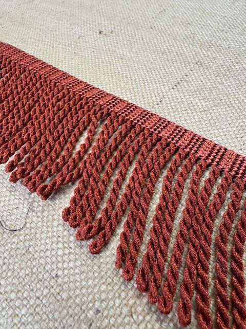 Upholstery Spectrum Roman Fringe - Braided top Rope - Rust - Soft Options upholstery trim