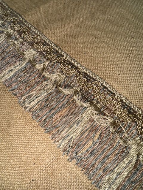 Upholstery Swing Fringe with Decorative Braided Top - Cappuccino & Duck egg - Soft Options upholstery trim