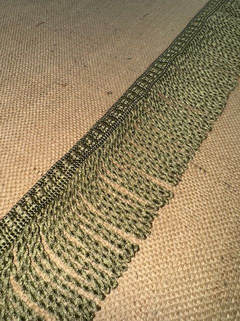 Upholstery Spectrum Roman Fringe - Braided top Rope - Nettle - Soft Options upholstery trim