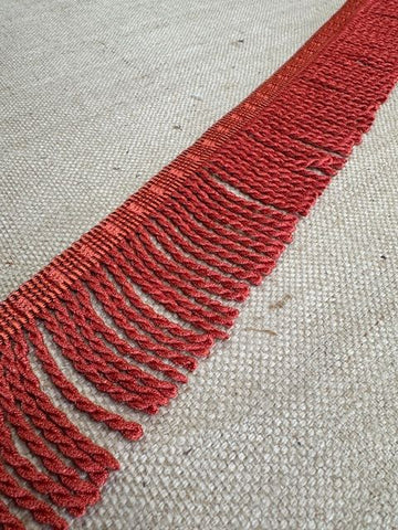 Upholstery Spectrum Roman Fringe - Braided top Rope - Burnt Umber - Soft Options upholstery trim
