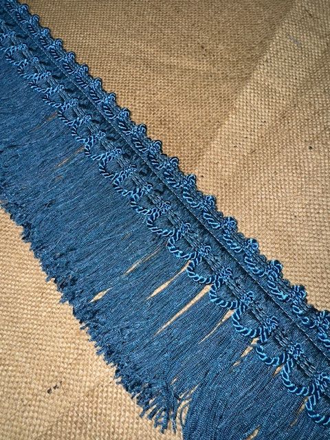 Upholstery Swing Fringe with Decorative Braided Top - Ocean Blue - Soft Options upholstery trim