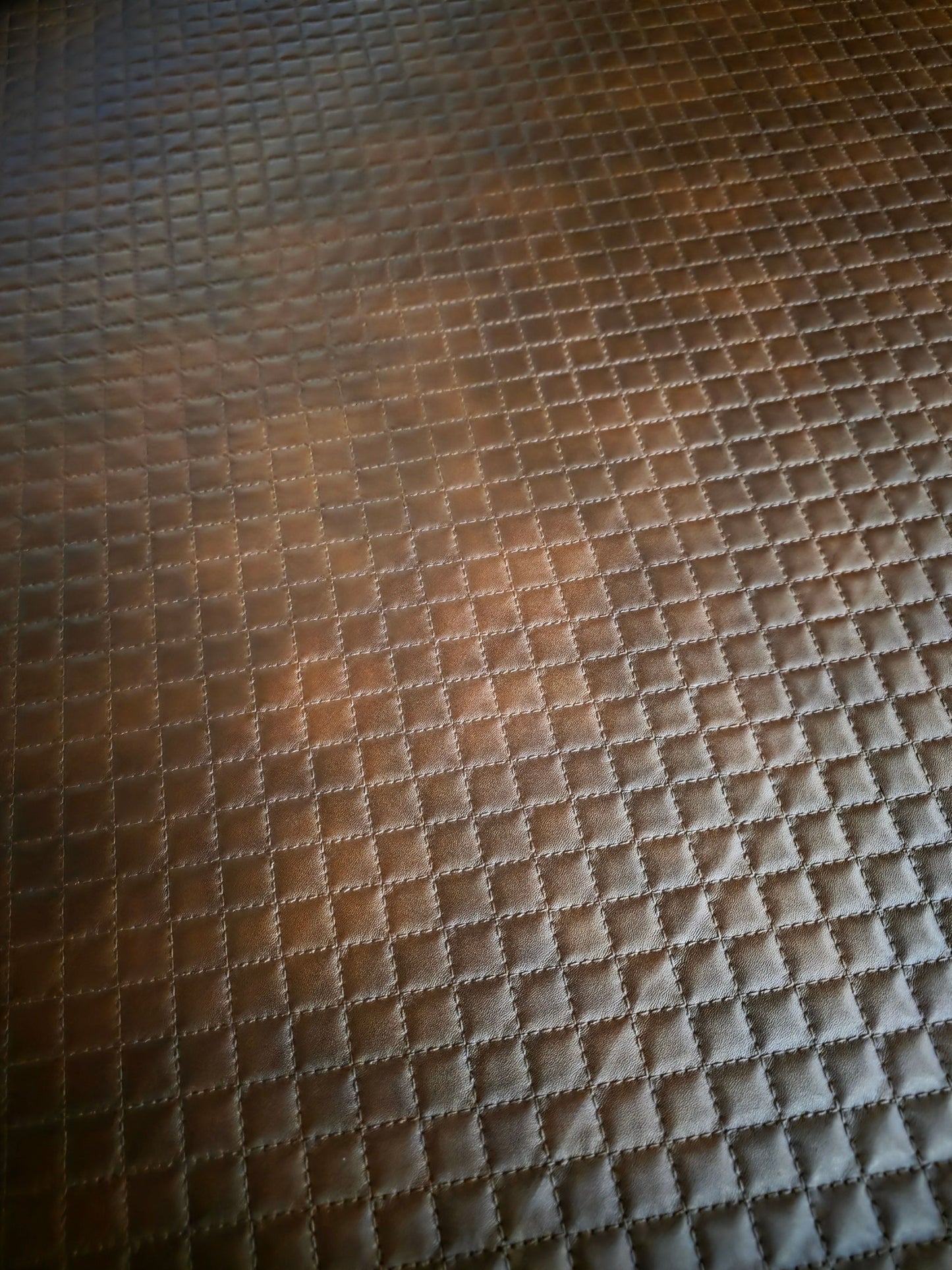 Luxury Diamond Quilted Vinyl - Chestnut Marbled - Soft Options upholstery trim