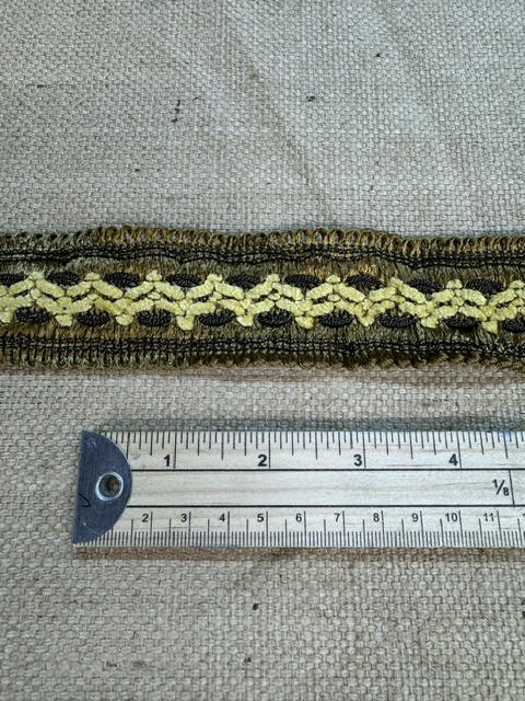 Upholstery Haberdashery Extra Wide Decorative Braid/Ribbon - Brown/Golden Woven