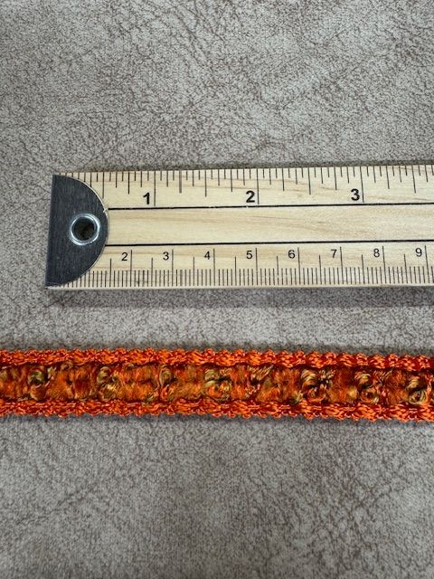 Upholstery Luxury Tufted Boucle Braid Trim - Orange Burst