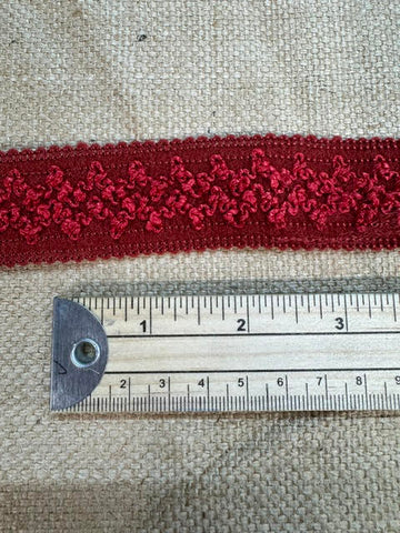 Upholstery Haberdashery Wide Decorative Braid - Cherry Red Boucle