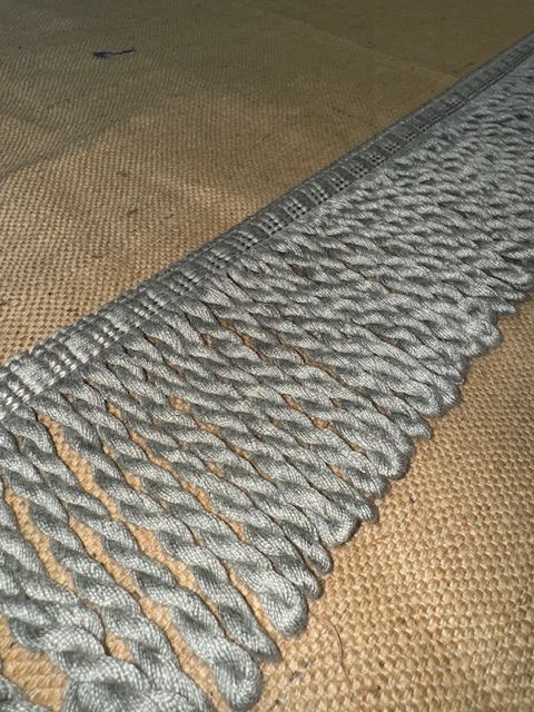 Upholstery Spectrum Heavy Bullion Fringe - Braided top Rope - Silver Grey - Soft Options upholstery trim