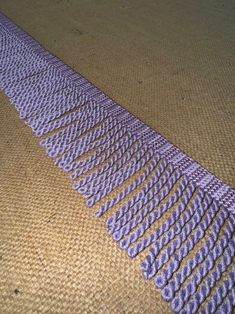 Upholstery Spectrum Roman Fringe - Braided top Rope - Lilac - Soft Options upholstery trim