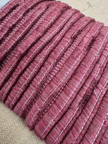Upholstery Brush Fringe/ Ruche Trim - Raspberry Pink - Soft Options upholstery trim