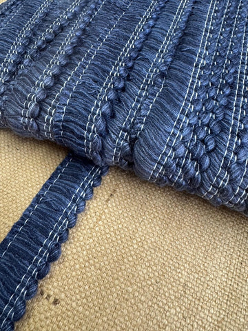 Upholstery Brush Fringe/ Ruche Trim - Marine Blue - Soft Options upholstery trim