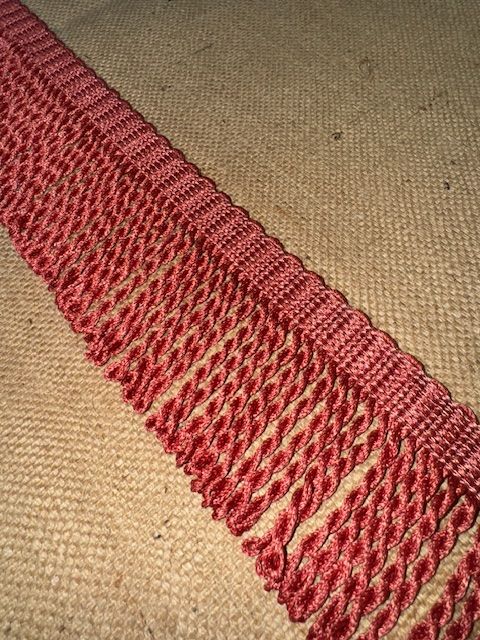 Upholstery Spectrum Roman Fringe - Braided top Rope - Salmon Pink - Soft Options upholstery trim
