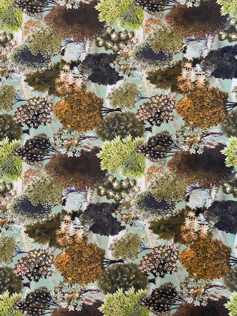 Forest Hill Willow Printed Velvet Upholstery Fabric - Soft Options upholstery trim