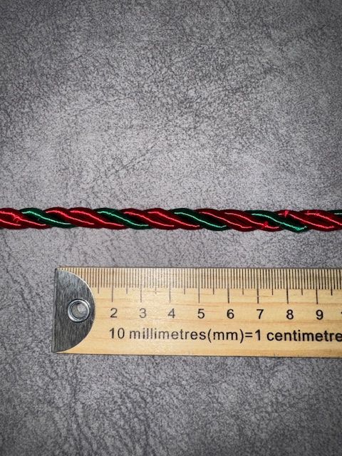 Upholstery Decorative Finishing Cord - Christmas Red & Green Mix