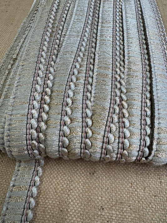 Upholstery Brush Fringe/ Ruche Trim - Champagne Gold - Soft Options upholstery trim