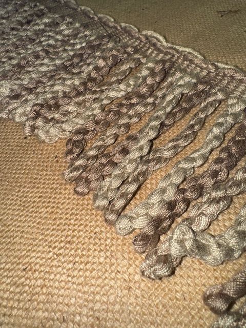 Upholstery Spectrum Heavy Bullion Fringe - Braided top Rope - Taupe & Beige Mix