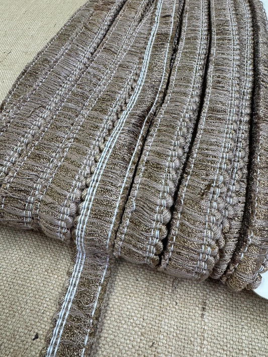 Upholstery Brush Fringe/ Ruche Trim - Fudge Brown - Soft Options upholstery trim