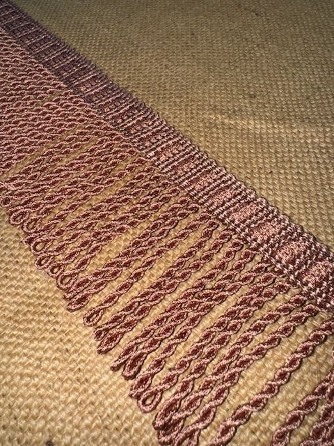 Upholstery Spectrum Roman Fringe - Braided top Rope - Dusty Pink - Soft Options upholstery trim