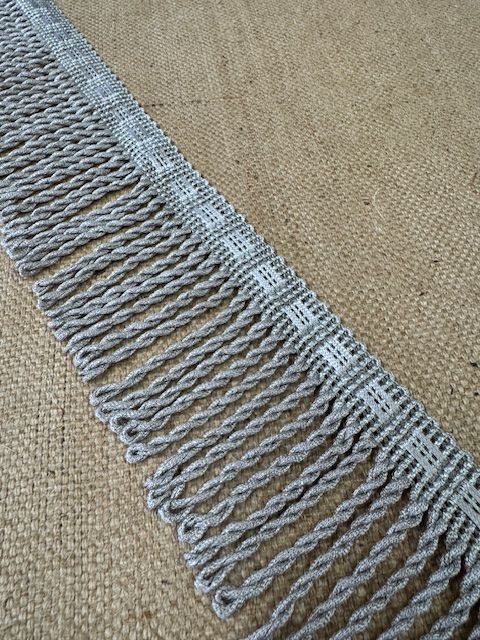 Upholstery Spectrum Roman Fringe - Braided top Rope - Soft Grey - Soft Options upholstery trim