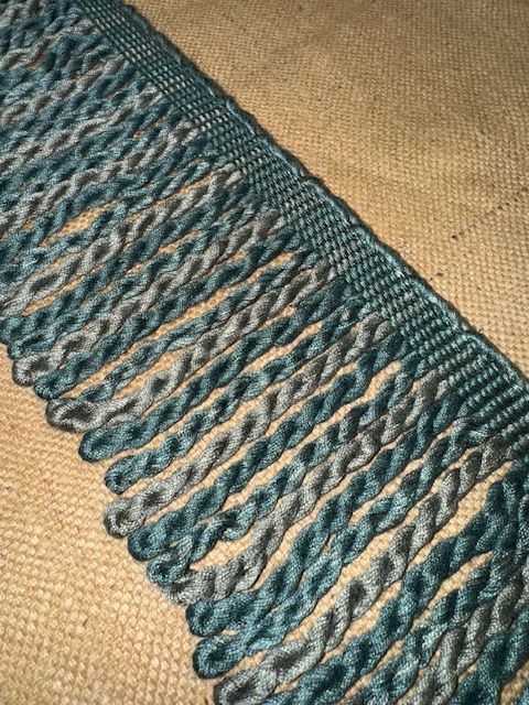 Upholstery Spectrum Heavy Bullion Fringe - Braided top Rope - Steel Blue & Zinc Mix - Soft Options upholstery trim Soft Options Fabric Supplies