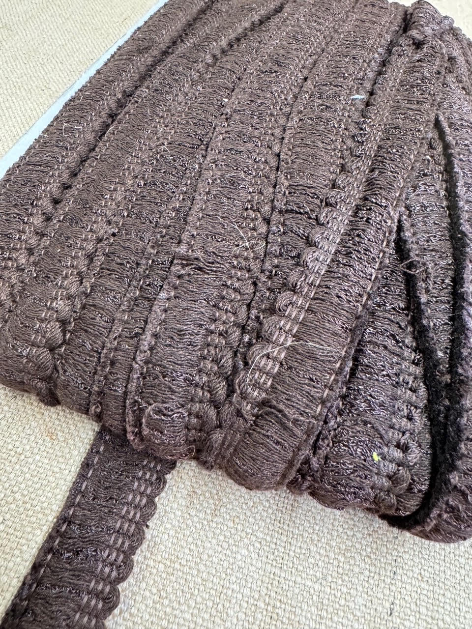 Upholstery Brush Fringe/ Ruche Trim - Dark Chocolate - Soft Options upholstery trim
