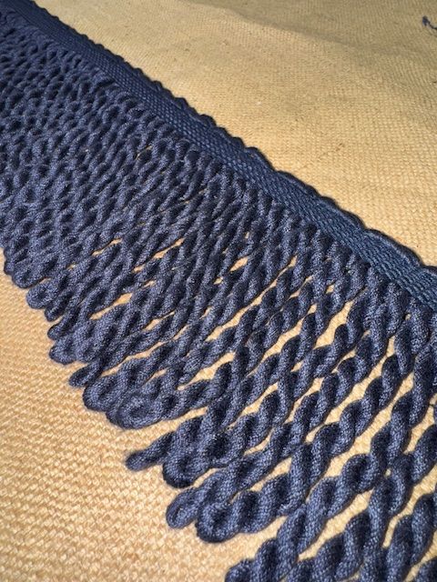 Upholstery Spectrum Heavy Bullion Fringe - Braided top Rope - Midnight Blue - Soft Options upholstery trim Soft Options Fabric Supplies