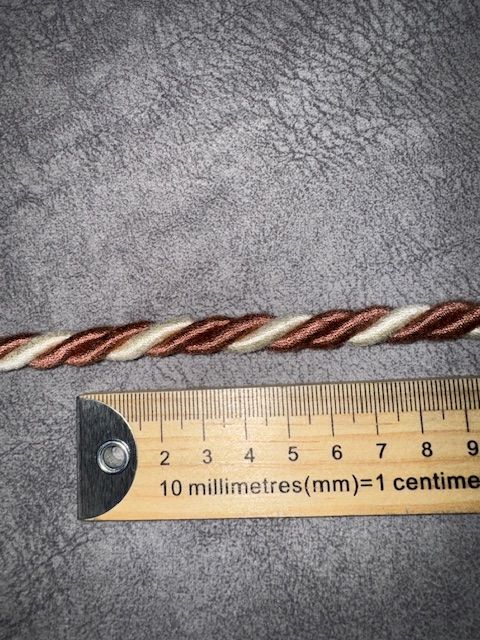 Upholstery Decorative Finishing Cord - Terracotta & Cream Mix